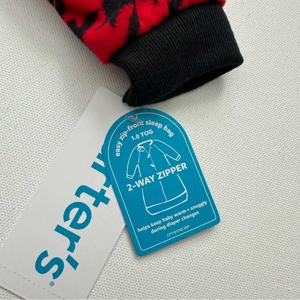 Carter's Red and Black Houndstooth Sleep Sack Size 6-9 Months